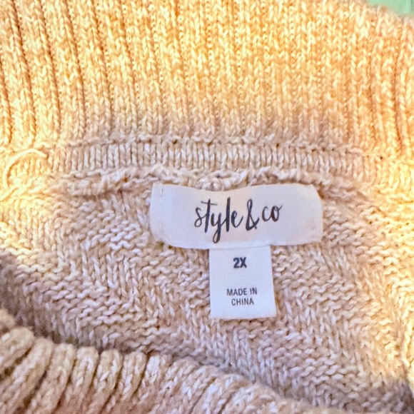 Style & Co. Cream Cowl Neck Sweater with Button Accents - Picture 2 of 2